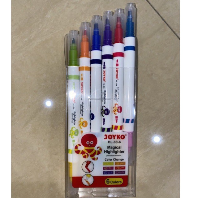 

HL68 6 Magical Erasable Highlighter / JOYKO Penanda Berwarna HL-68-6 6 Pcs Warna Warni Pastel Mix Magic