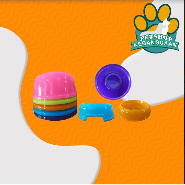 Tempat Makan Kucing Anjing Tempat Makan Plastik Sedang