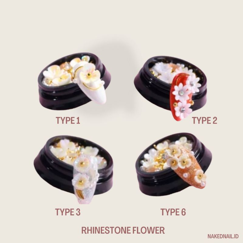 Hiasan Kuku Rhinestone flower nail art aksesoris kuku wedding bunga nailart nail art nail aksesoris