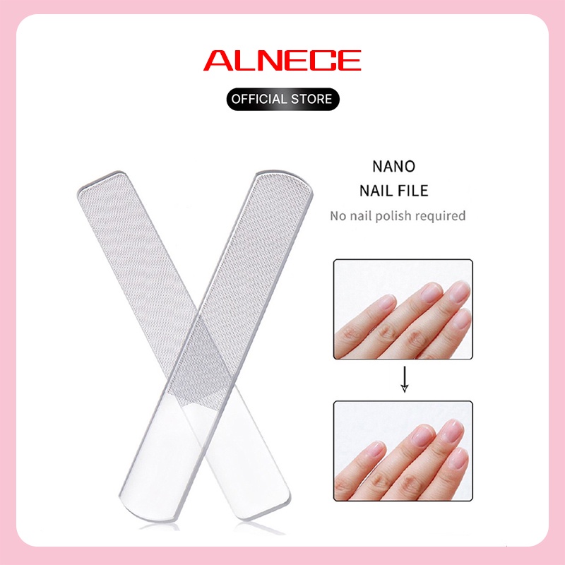 ALNECE Kikir kuku manicure pengkilap kaca asahan kuku nano nail file buffer shiner pedicure