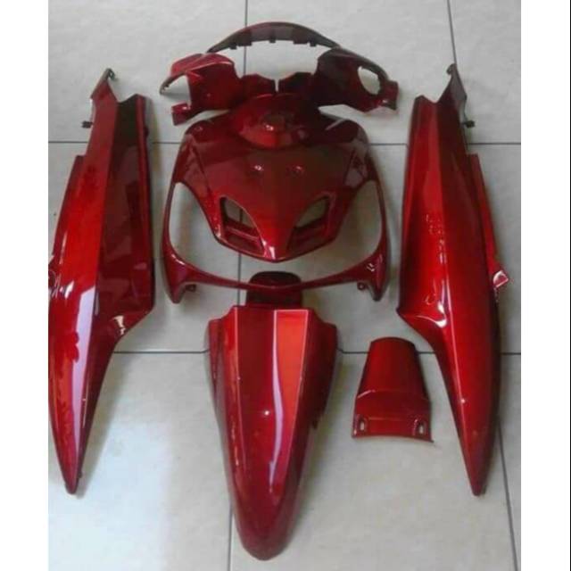 Full body halus mio smile warna merah maroon