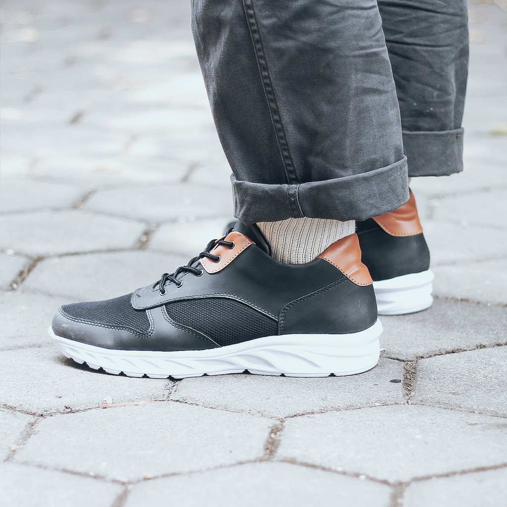 NOCTURN BLACK |FORIND x Lvnatica| Sepatu Sneakers Tali Santai Kasual Pria/Cowok/Men Sneaker Footwear