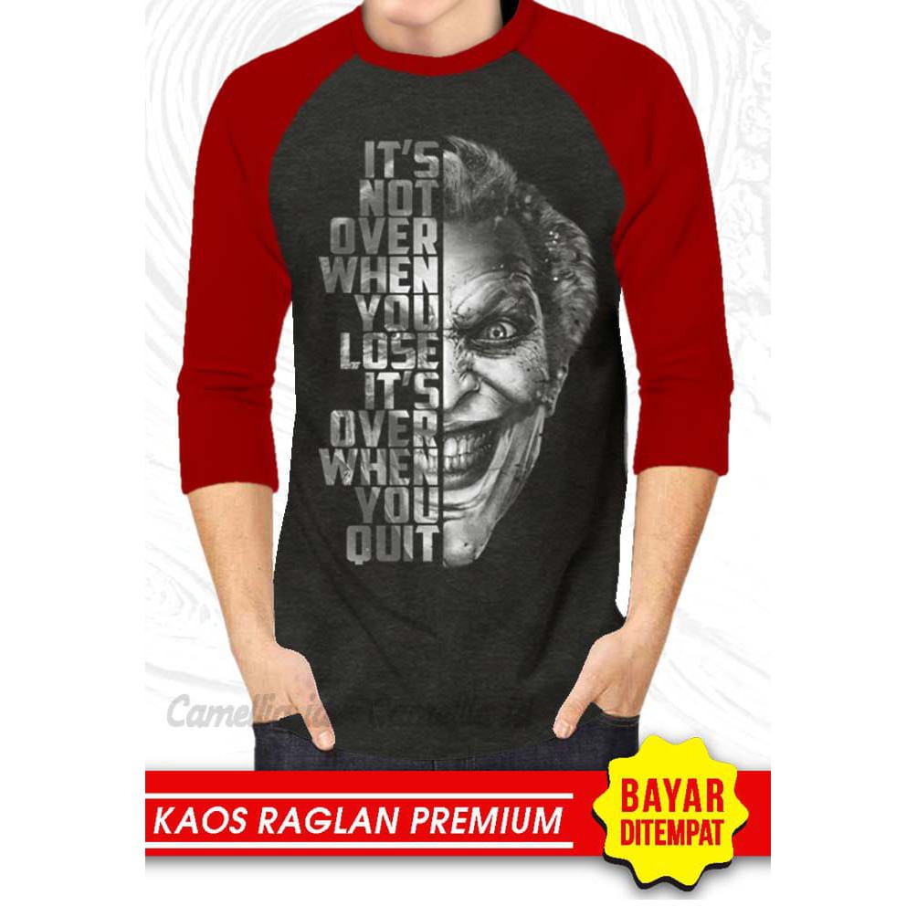 Kaos Raglan (JOKER)/Kaos Pria Lengan 3/4/ Kaos Pria/ Kaos Cowok/ Kaos Oblong/Misty/Oblong