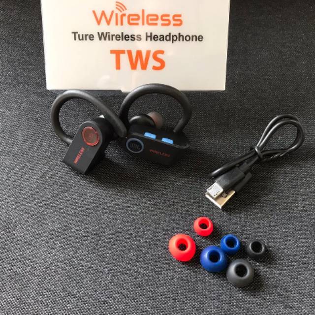 (NC) Sport Wireless Headset Earphone Headphone with ear hook TWS X8 Xtra bass