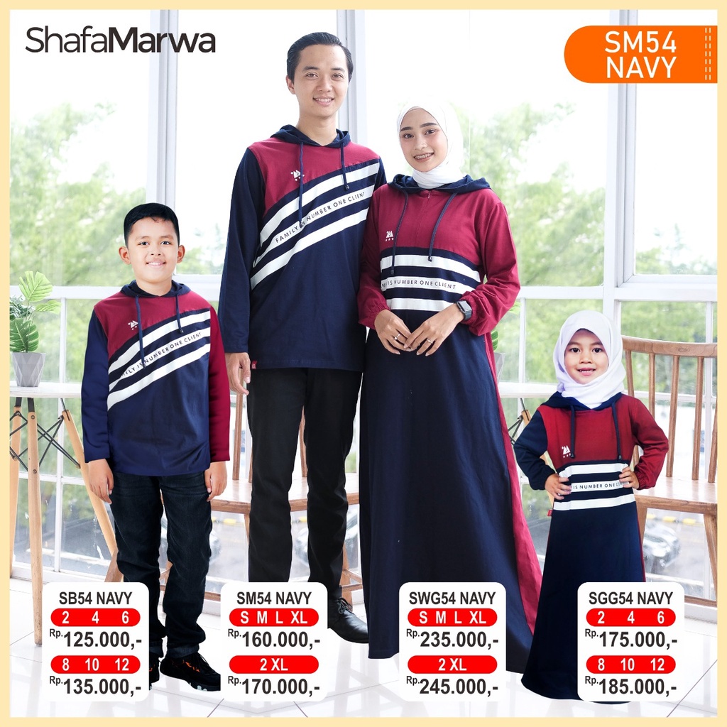 Gamis shafa marwa swg 54 navy l