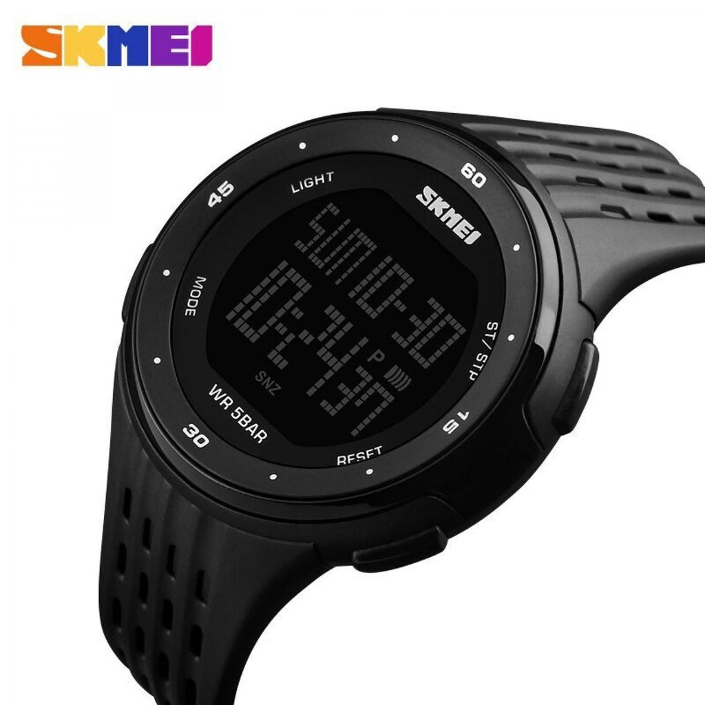 SKMEI Jam Tangan Digital Pria JT 50 Jam Tangan Silicone Berkualitas Penutup Stainless Steel Anti Air