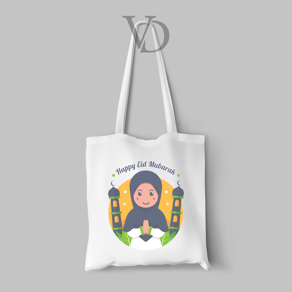 Tote bag Hampers Kanvas Motif Lebaran Eid 1 / tote bag idul fitri eid mubarak ramadan 2022