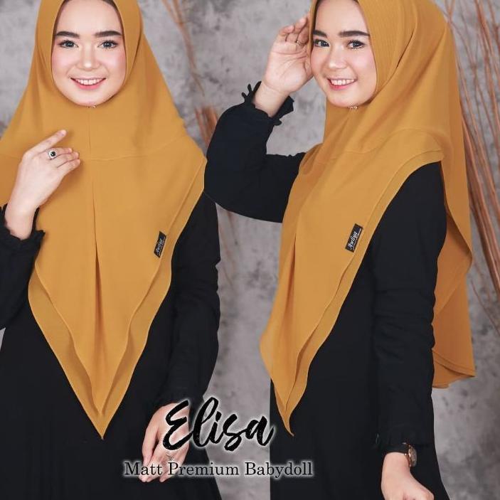 ✭ Khimar elisa/original Awliya collection/kerudung polos/hijab instan/hijab syar'i/dua layer mini/du