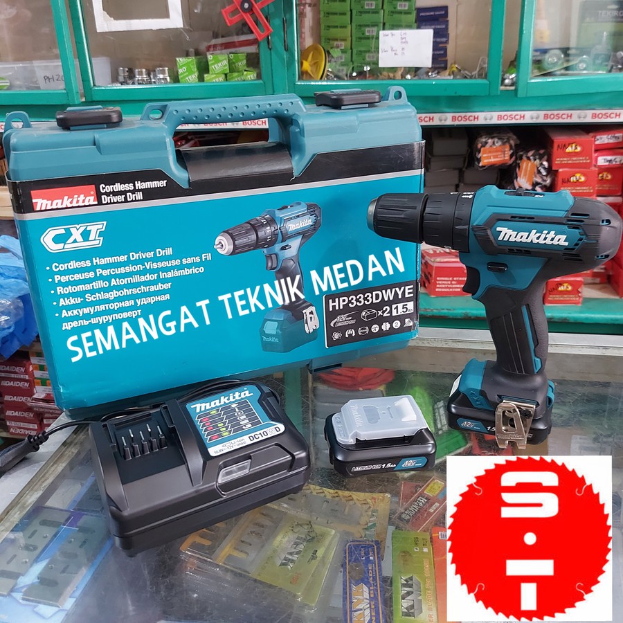 HP333D CORDLESS IMPACT DRILL BOR BETON BATERAI 10mm 12V MAKITA HP 333D