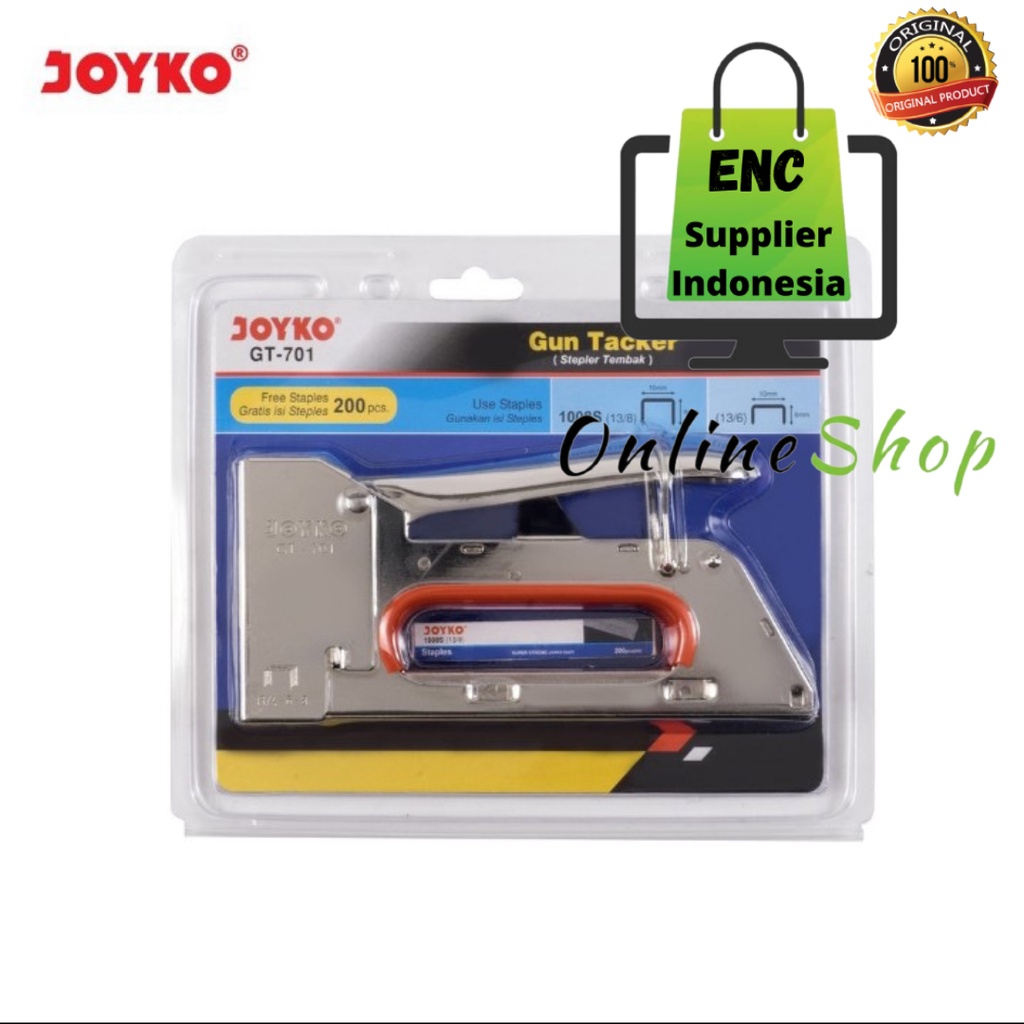 

JOYKO 1 buah Gun tacker GT-701 joyko alat stapler tembak gt701 staples stepler gt 701 besi per pcs - enc.sup