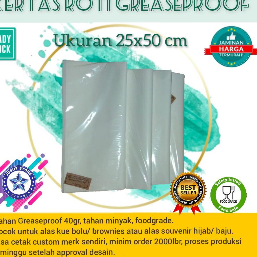 

[PRODUK T8BPN] Kertas Roti Greaseproof Paper/ Kertas Burger/ Roti John uk.25x50 D80