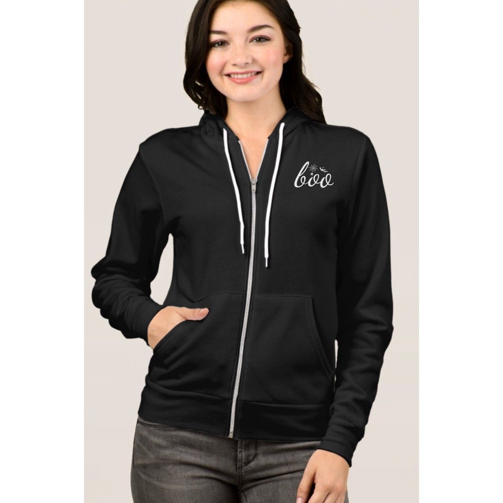 ZIPPER HOODIE CASUAL WANITA BOO FLEECE TEBAL HALUS MURAH KEREN TERBARU'