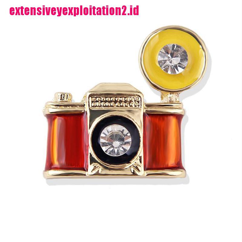 &lt; E2id &amp; &gt; Bros Pin Enamel Bentuk Kamera Mini Gaya Vintage Untuk Aksesoris Pakaian
