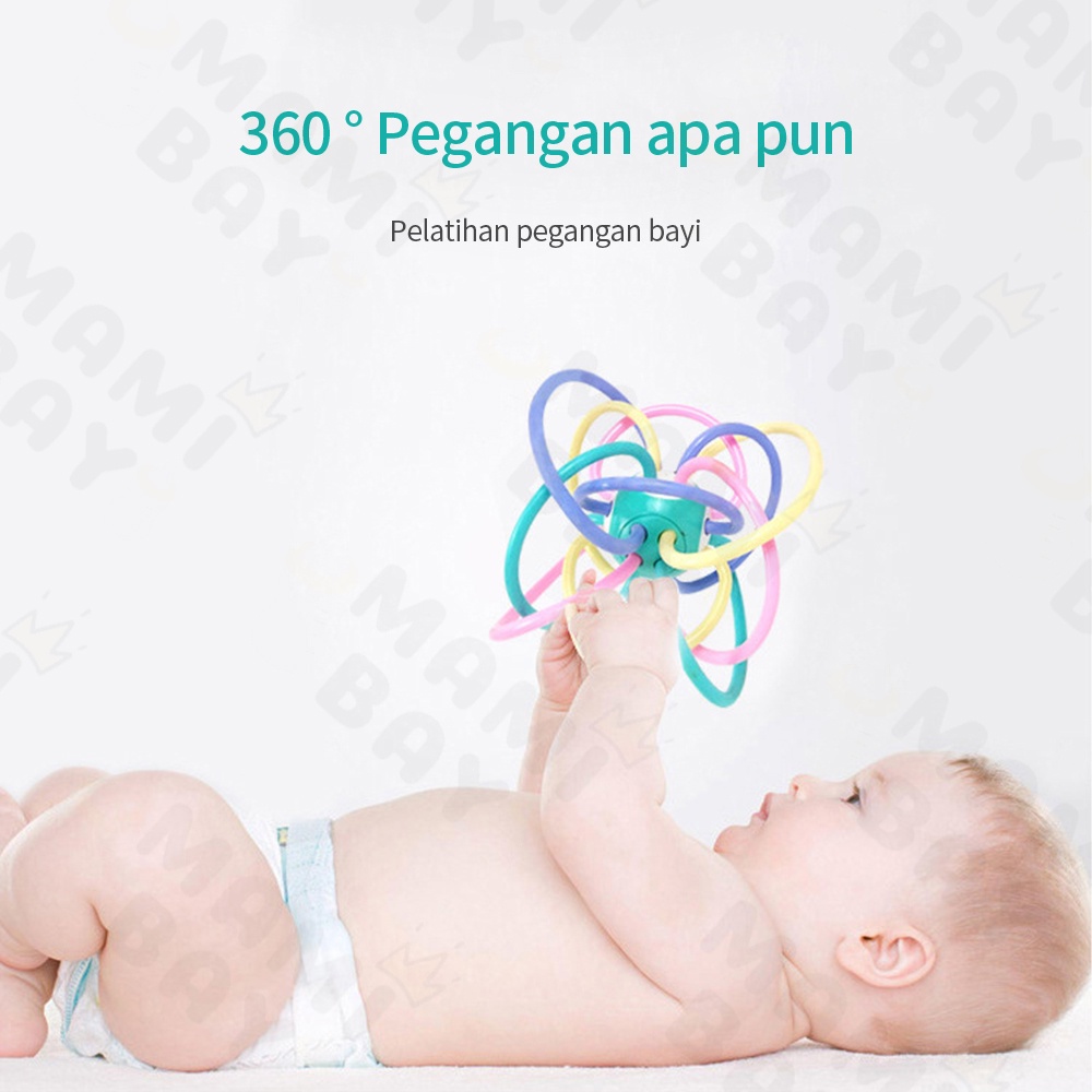 OKEYI Teether bayi  bahan silikon BPA free gigitan bayi bola manhattan