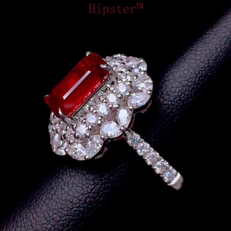 Ruby Ring 18K Gold Diamond Luxury Jewelry for Women