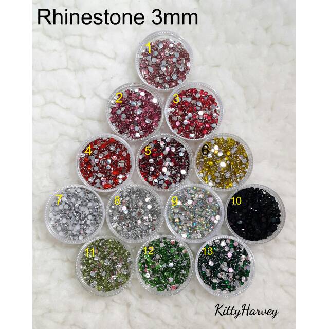 Rhinestone 3mm Pack Sedang isi 5000pcs