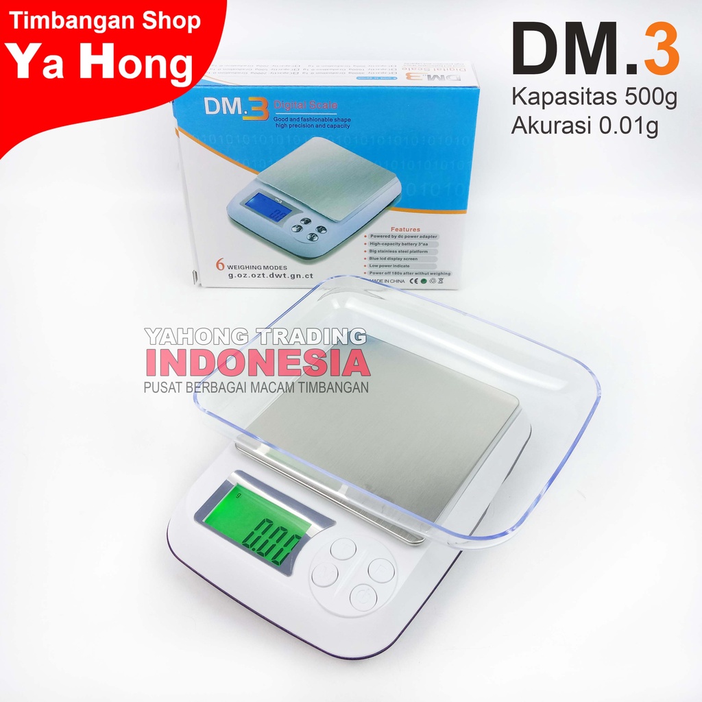 Timbangan Digital Dapur Bubuk Obat Pocket Scale DM.3 500g 0.01g