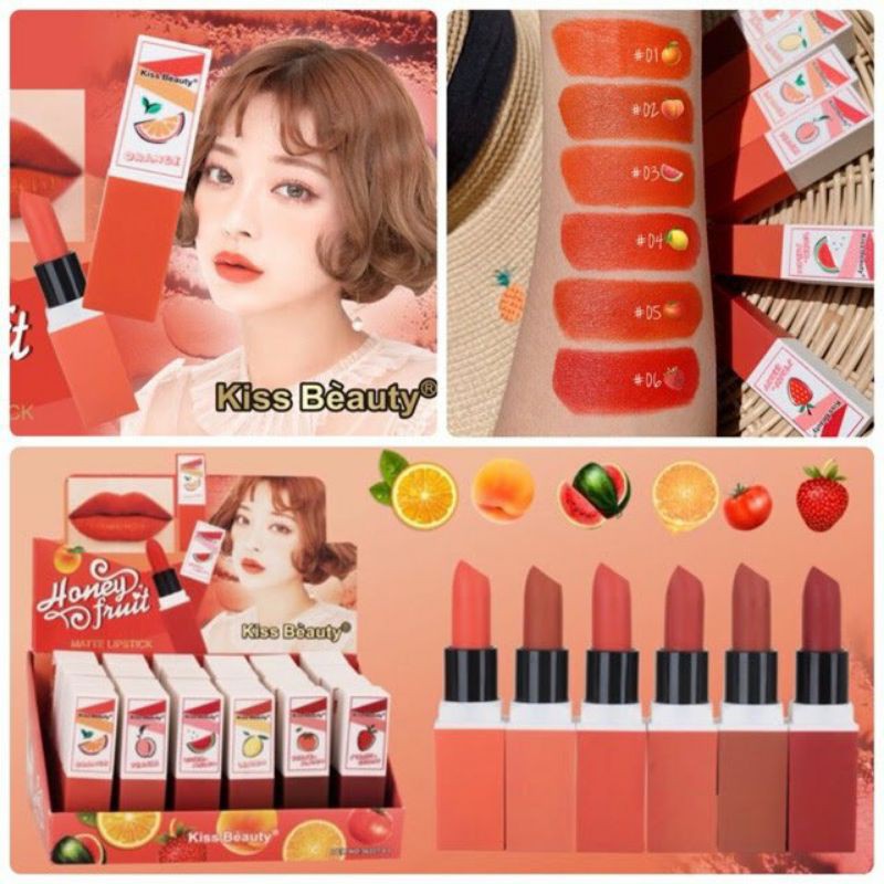 [PER 6 PCS] LIPSTICK KISS BEAUTY HONEY FRUIT NO.30227-03