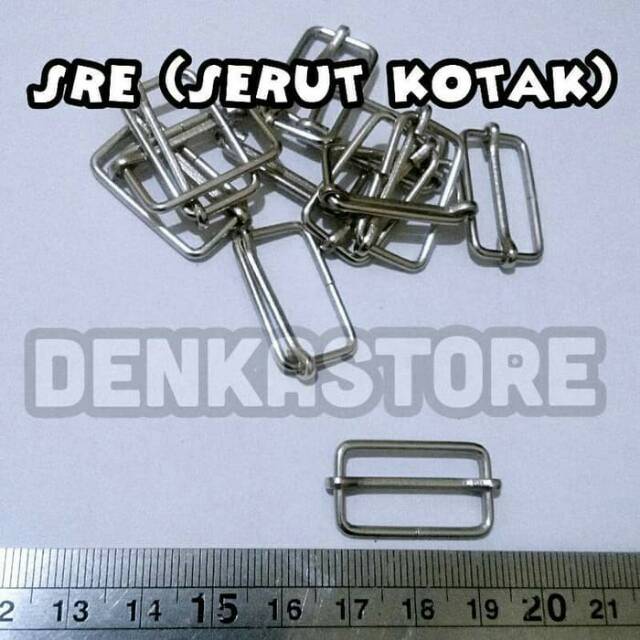 (isi 100pcs) Gesper Tas Ring Besi / Serut Kotak / SRE