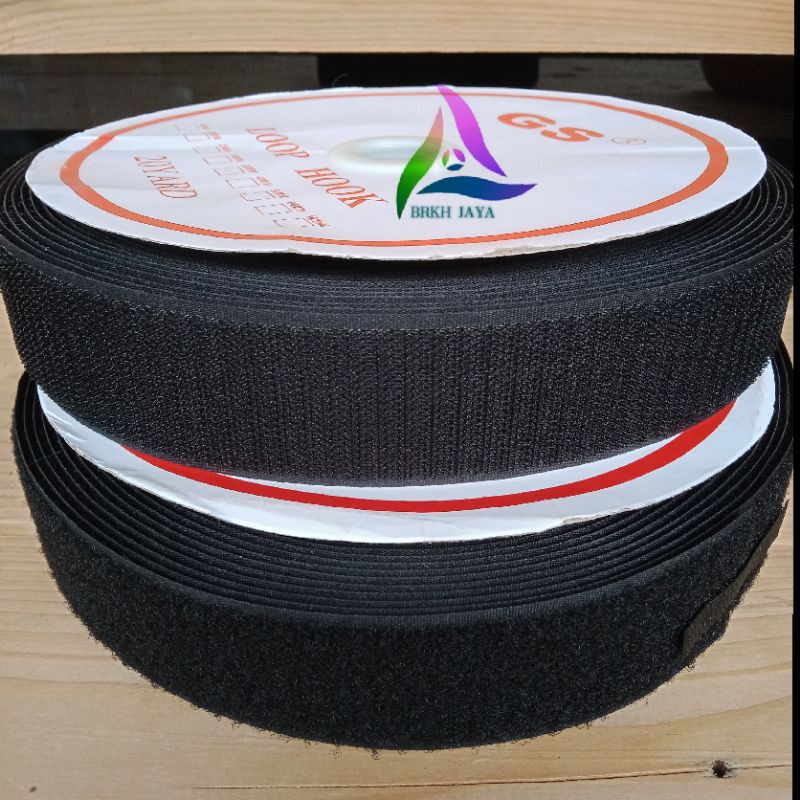 Magic Tape/Fastner/Perepet/Velcro Ukuran 3.8 Cm Hitam