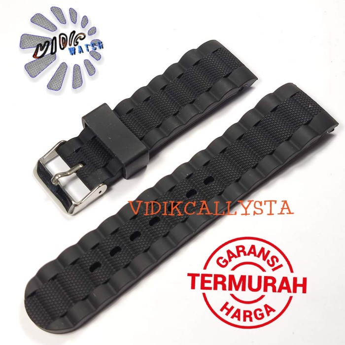 Tali Jam Tangan Karet Strap Rubber Curved 24mm 24 MM NEW MODEL