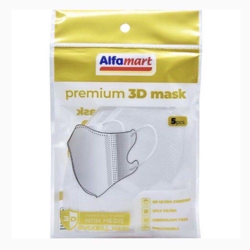 MASKER ALFAMART PREMIUM 3D MASK DUCKBILL ISI 5