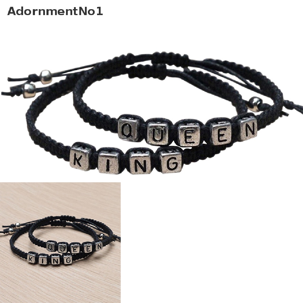 (AdornmentNo1) Gelang Pasangan / Pria / Wanita Desain King / Queen Handmade Untuk Hadiah Pernikahan