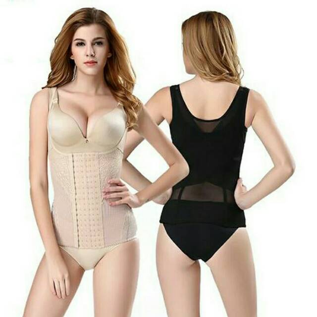 KORSET 6 ROWS HOOKS WAIST CINCHER BODY SHAKER - PELANGSING PERUT LONG TORSO