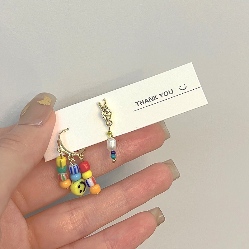 Anting Tusuk Gantung Asimetris Desain Permen Kartun Handmade Untuk Wanita