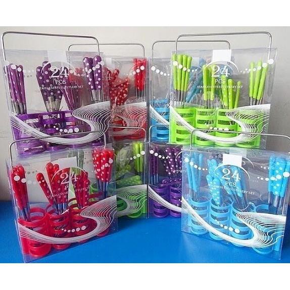 Sendok Polkadot Set 24Pcs + Tempat