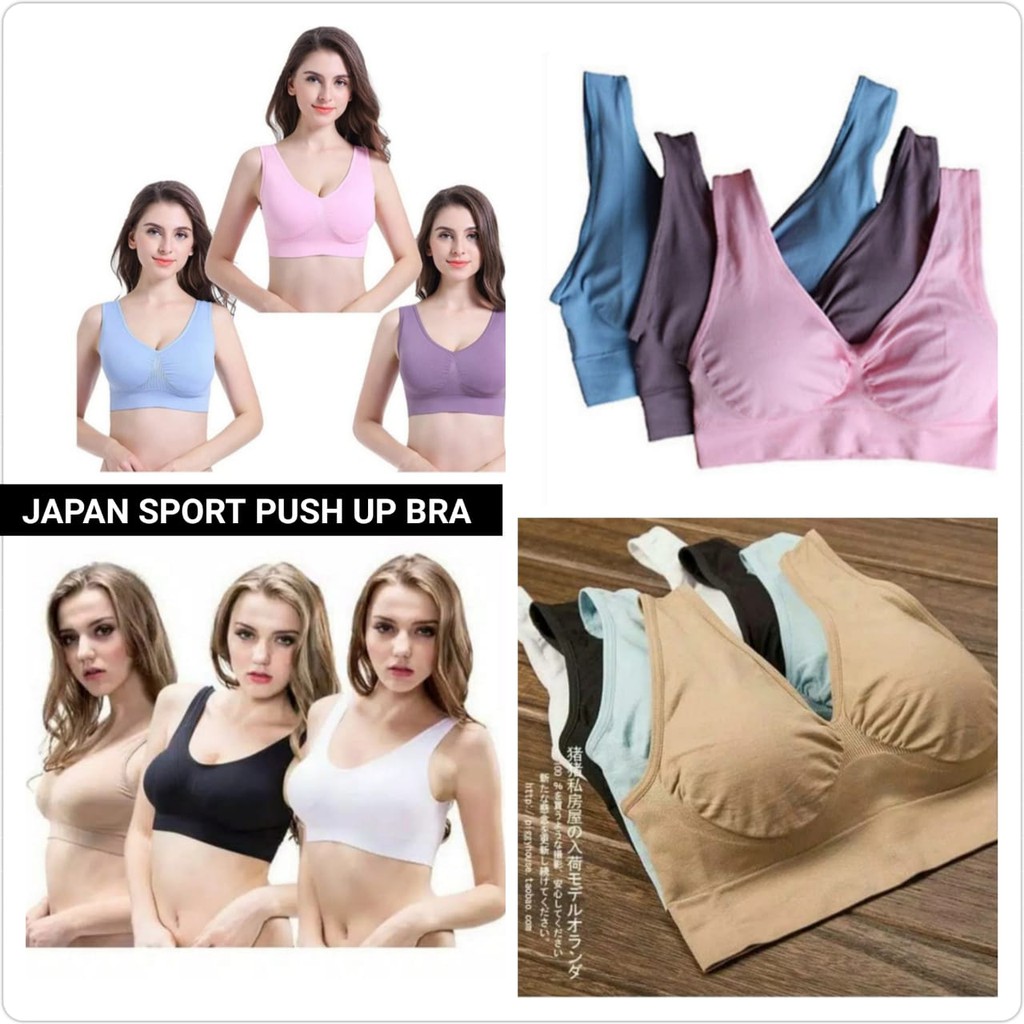 JENIE JAPAN SPORT PUSH UP BRA  1 SET ISI 3 PCS ORIGINAL