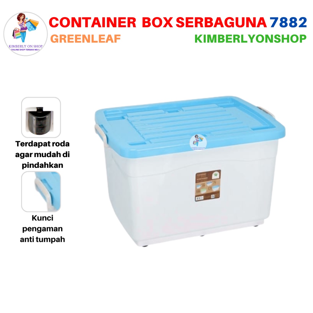 Container Box SIERRA 100 L Tempat Penyimpanan Roda 7882 Green Leaf