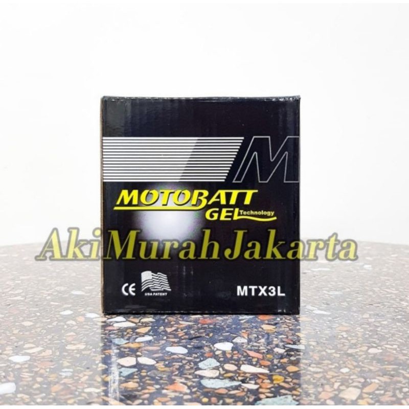 AKI MOTOBATT MTX3L UNTUK YAMAHA RX KING SATRIA HIU NINJA 150R NSR 150 ORIGINAL AKI KERING GEL-1