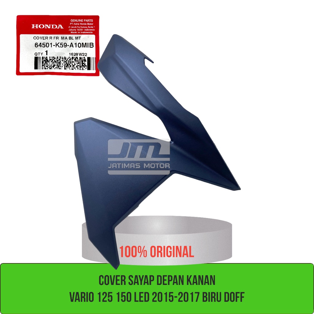 Cover sayap depan depan kanan vario 125 150 led 2015-2017 biru doff 64501-K59-A10MIB
