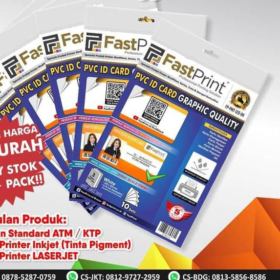

Kertas PVC Bahan ID Card Blank Fast Print A4 10 Pcs 0.25MM +0.28MM