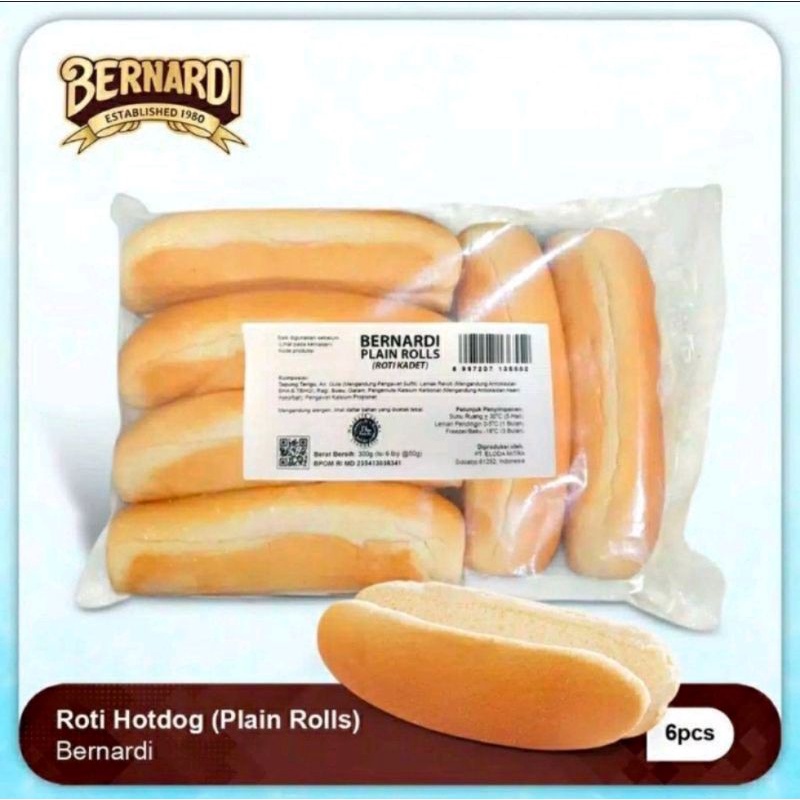 

BERNARDI Roti hot dog isi 6 pcs (plain rolls)