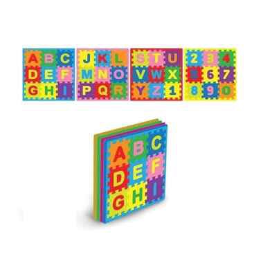 Honey Puzzle Huruf Angka Isi 4 Lembar 30X30 Cm Matras Alas Bermain Anak Sponge