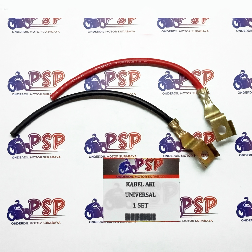 Jual KABEL + SKUN AKI UNIVERSAL "HITAM - MERAH" (Harga Per set isi 2