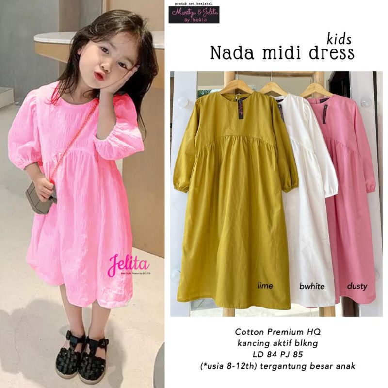 NADA MIDI DRESS KIDS(BAJU ANAK KATUN/MIDI DRESS ANAK TERMURAH)