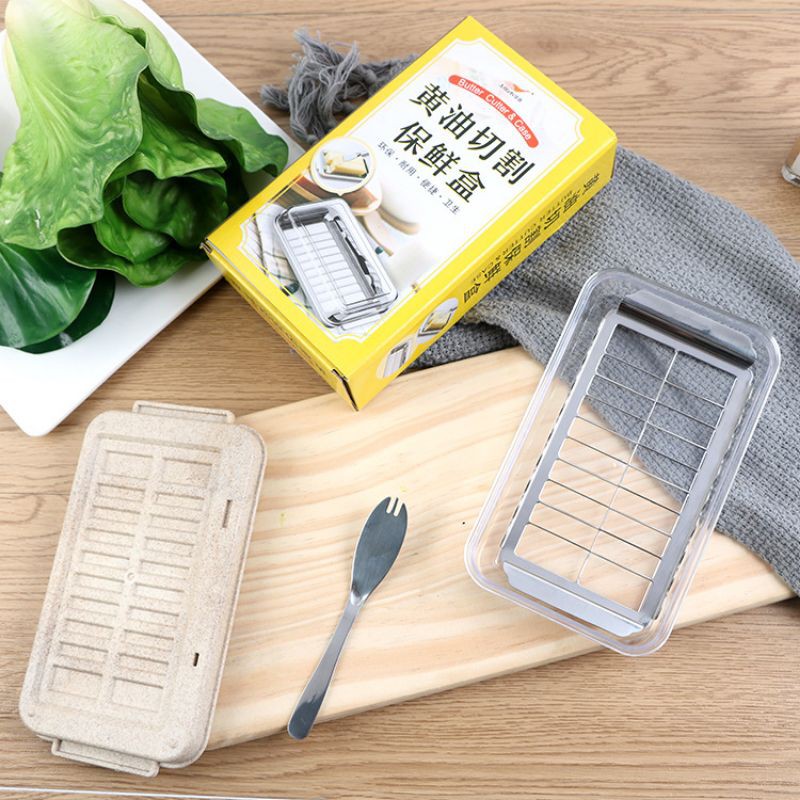 butter keeper and slicer / tempat mentega dan pemotong