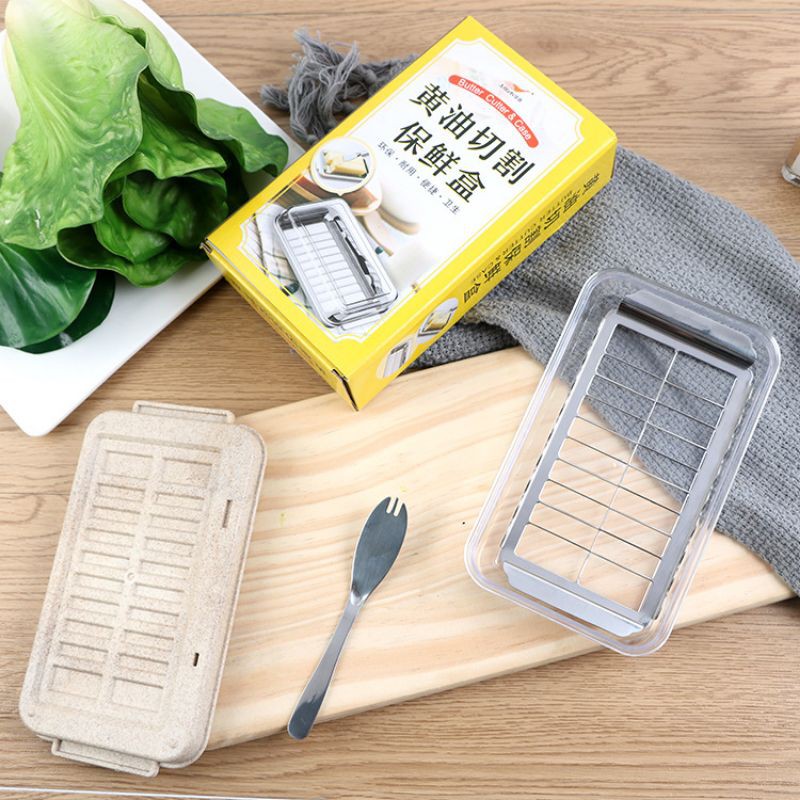 butter keeper and slicer / tempat mentega dan pemotong