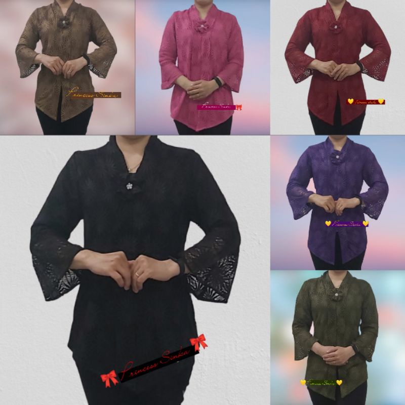 Atasan Kebaya Encim Senada Full Brokat