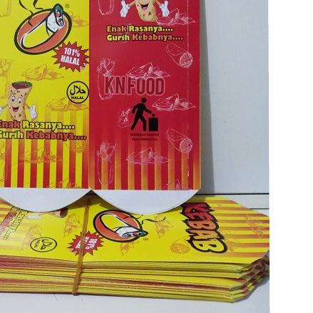 

◄ DUS KEBAB FULL COLOUR KECIL - KEMASAN KEBAB 50 PCS / PACK ☺
