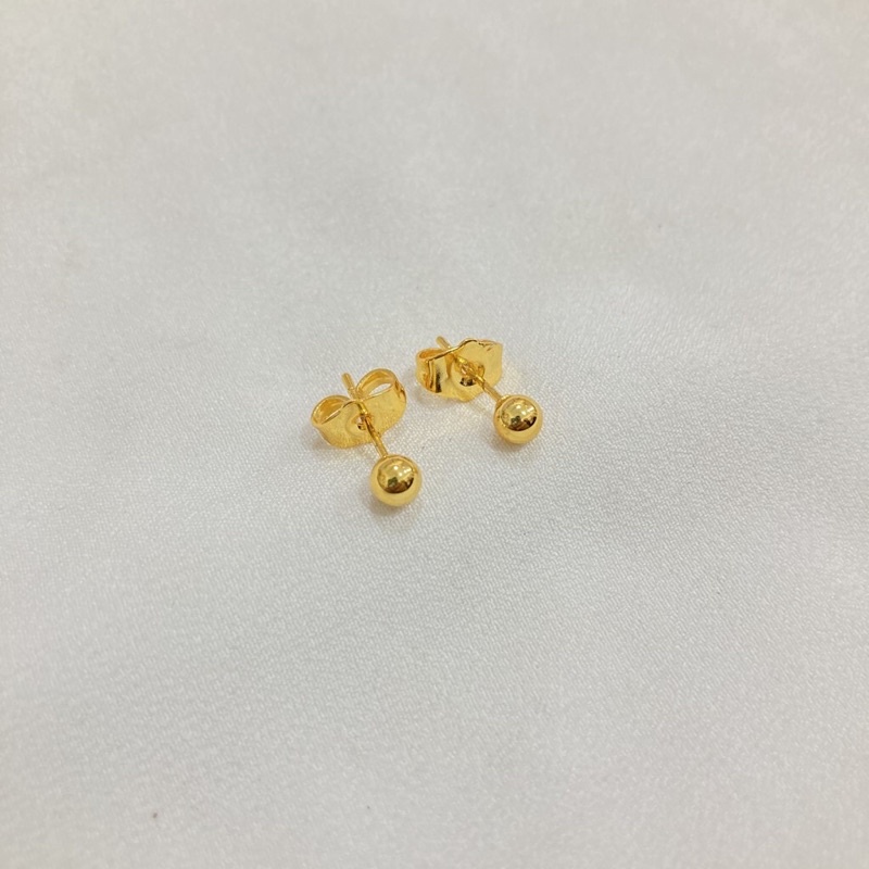 Anting tusuk bola polos emas 24k Suping