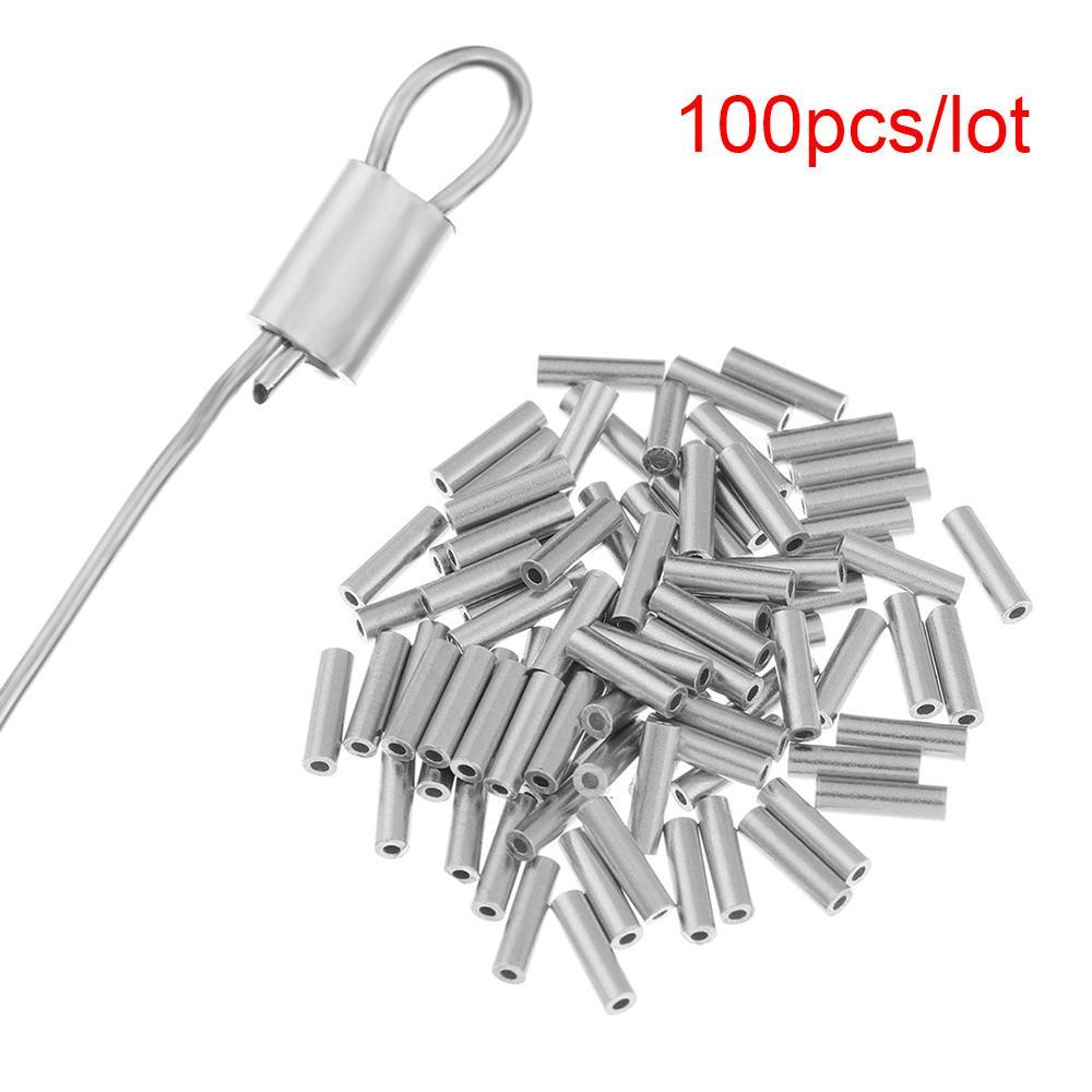 TOP 100pcs/lot Kawat Pancing Tabung Portable Bulat Aluminium High Quality single Aluminium