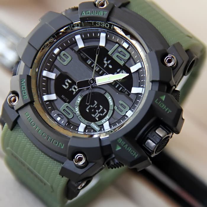 BAJ TAHAN AIR JAM TANGAN PRIA DUAL-TIME GG-1000 GK001 IMPORT