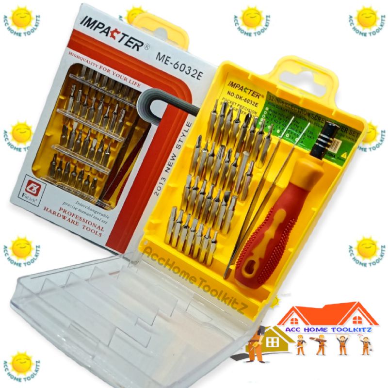 Obeng HP Set Bulat Multi 32 in 1 Bentuk Kotak / Screwdriver Elektronik Laptop HP Handphone / Obeng Jam Arloji Serbaguna 31in1 / Obeng Kecil