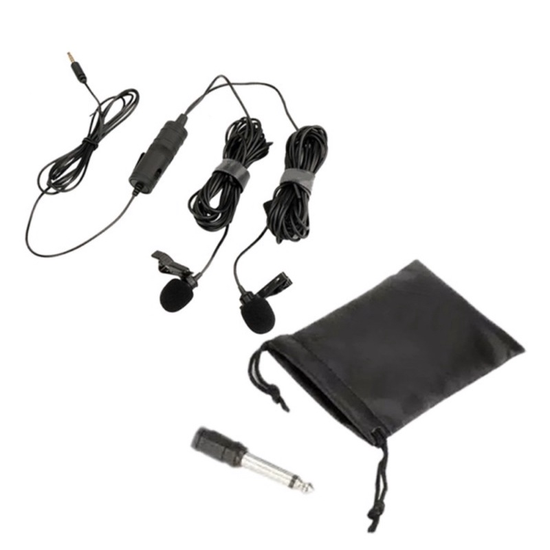 Microphone Clip On P2 Dual Mic Free Pouch For Smartphone &amp; DSLR —