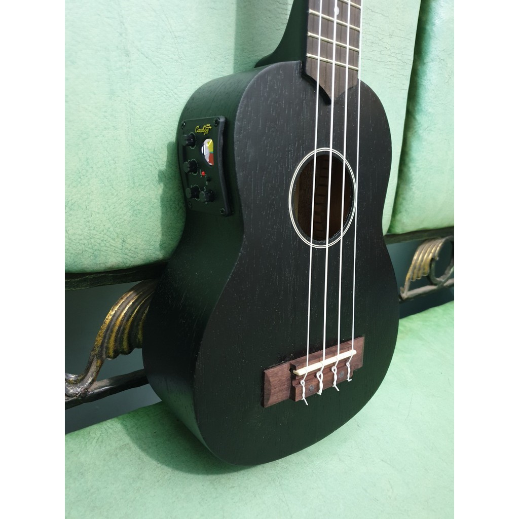 Ukulele Elektrik Soprano Merk Cowboy Original Tipe Uk-21 BK Hitam EQ TUNER Murah Jakarta