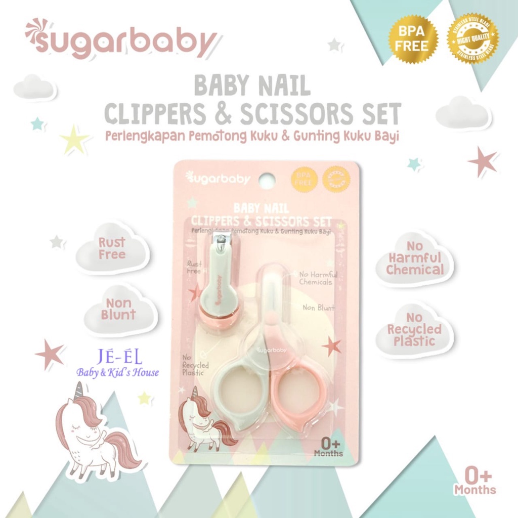 Sugar Baby Baby Nail Clippers &amp; Scissors Set / Perlengkapan Perawatan Kuku dan Rambut Bayi
